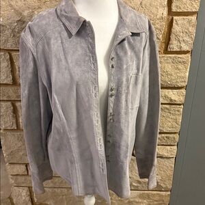 J. Jill Soft Gray Leather Jacket
